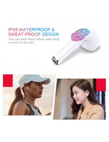 i11 True Wireless Earphones Wireless BT Earphones BT 5.0 Smart Headset Portable Sports Wireless Headset with 300mAh Charging Case Touch-control Noise Reduction Compatible with Android / iOS Devices