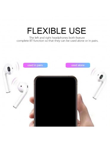 i11 True Wireless Earphones Wireless BT Earphones BT 5.0 Smart Headset Portable Sports Wireless Headset with 300mAh Charging Case Touch-control Noise Reduction Compatible with Android / iOS Devices
